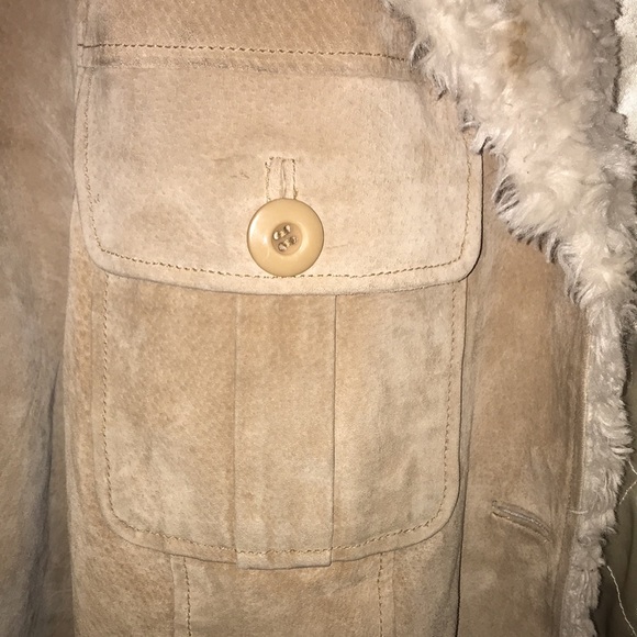 Wilsons Leather tan suede coat women XL brown cream - Picture 4 of 17